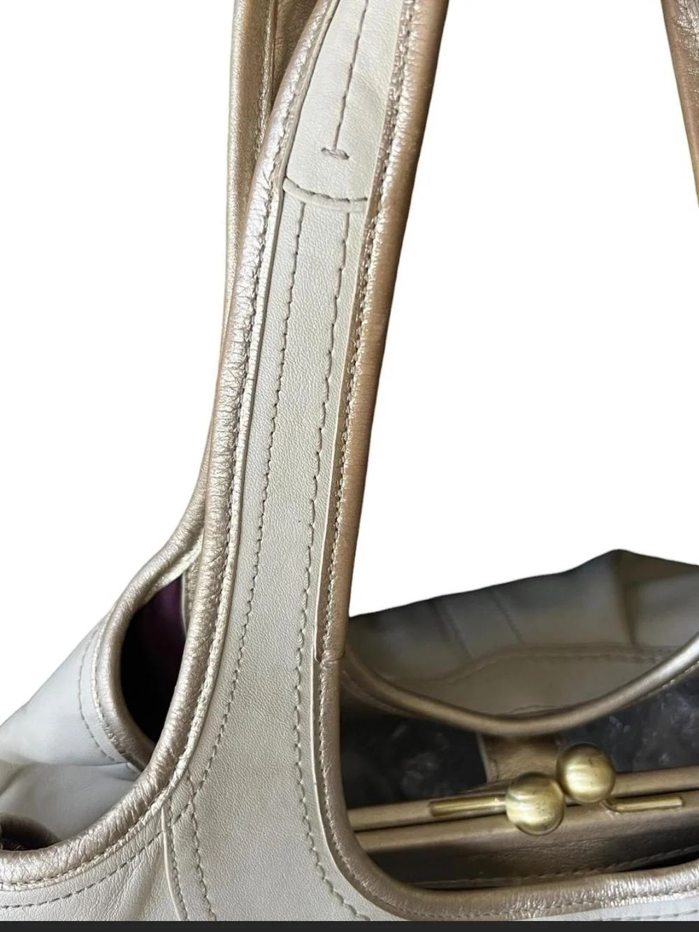 Coach Ergo Pleated Frame Kisslock Satchel (Style No. F14379) - Picture 5 of 5